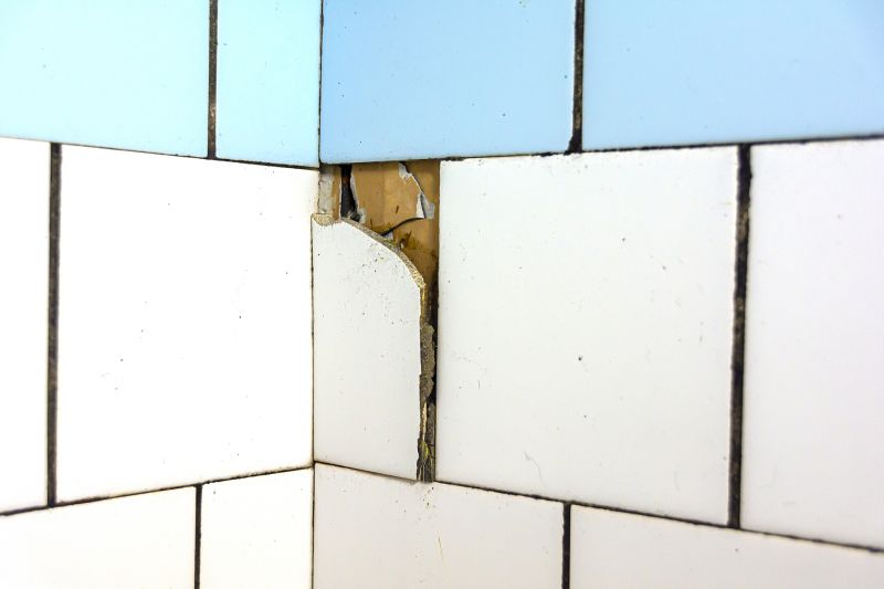 Tile repair in progress